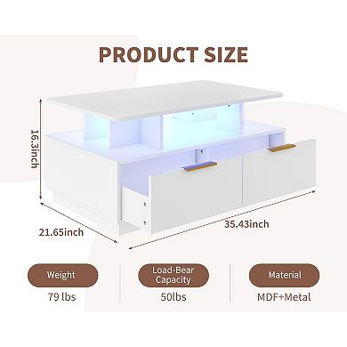 LED Coffee Table with Storage