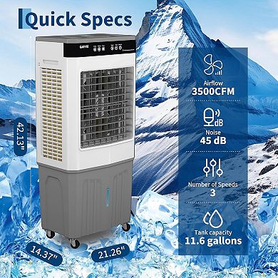 44L Portable Air Conditioners, Swamp Cooler Evaporative Air Cooler