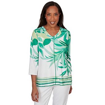 Women's Alfred Dunner Artisan Leaf Bordered Top
