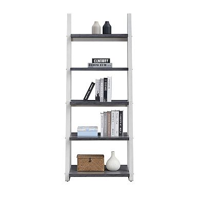 GOODSILO 5-Tier Ladder Style Storage Shelf with Wood Frame for Home Organization and Display
