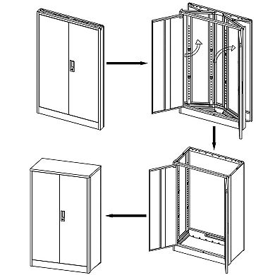 GOODSILO Folding Steel Storage Cabinet with Locking Doors and Adjustable Shelf for Organization
