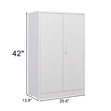 GOODSILO Folding Steel Storage Cabinet with Locking Doors and Adjustable Shelf for Organization