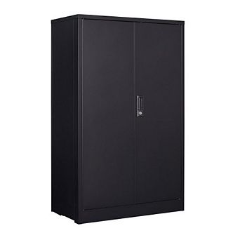 GOODSILO Folding Steel Storage Cabinet with Locking Doors and Adjustable Shelf for Organization