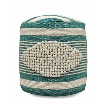 GOODSILO Handcrafted Fabric Cylindrical Pouf Ottoman Footrest Storage Seat