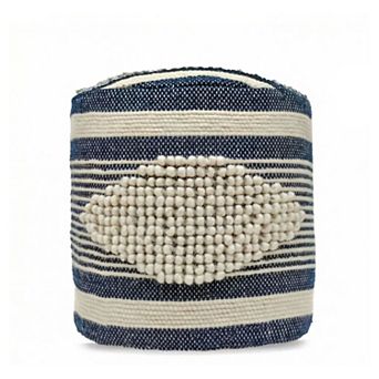 GOODSILO Handcrafted Fabric Cylindrical Pouf Ottoman Footrest Storage Seat