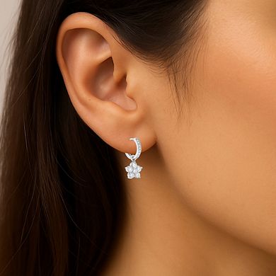 Floral Crystal Drop Earrings