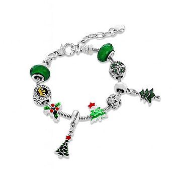 Green Christmas Tree Bracelet