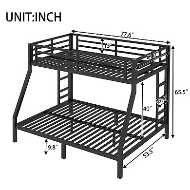 GOODSILO Space Saving Twin Over Full Metal Bunk Bed with Noise Reduction Features