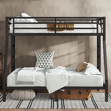 GOODSILO Space Saving Twin Over Full Metal Bunk Bed with Noise Reduction Features