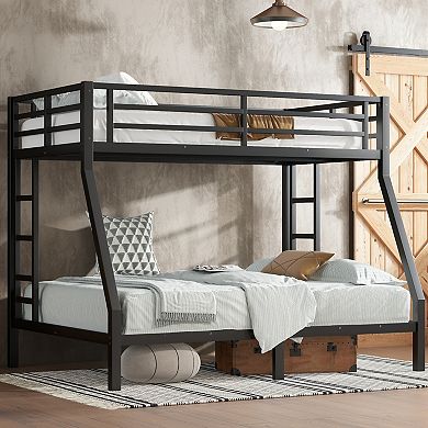 GOODSILO Space Saving Twin Over Full Metal Bunk Bed with Noise Reduction Features