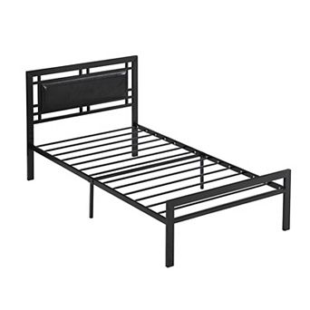 GOODSILO Twin Size Metal Bed Frame with Sturdy Steel Support System
