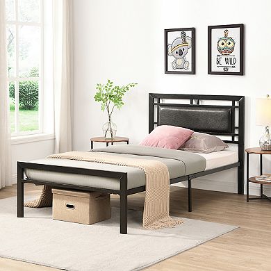 GOODSILO Twin Size Metal Bed Frame with Sturdy Steel Support System