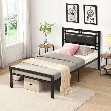 GOODSILO Twin Size Metal Bed Frame with Sturdy Steel Support System