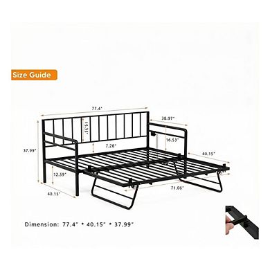 GOODSILO Twin Daybed with RGB LED Lighting and Adjustable Charging Station