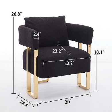 GOODSILO Modern Decorative Side Chair with Metal Legs and Plush Upholstery, 2 PCS
