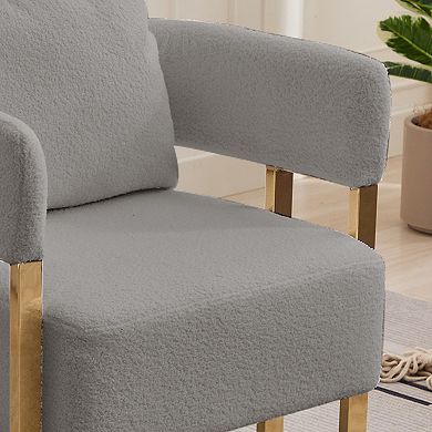 GOODSILO Modern Decorative Side Chair with Metal Legs and Plush Upholstery, 2 PCS