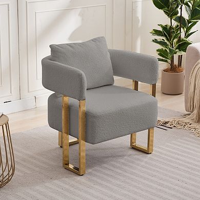 GOODSILO Modern Decorative Side Chair with Metal Legs and Plush Upholstery, 2 PCS