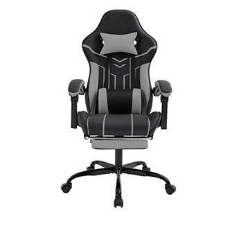 GOODSILO Ergonomic Gaming and Office Chair with Adjustable Lumbar Support and Retractable Footrest