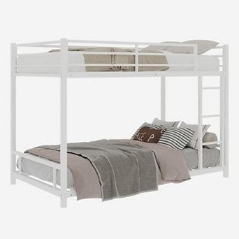 GOODSILO Sturdy Metal Twin Over Twin Bunk Bed With Safety Guardrails and Convertible Design