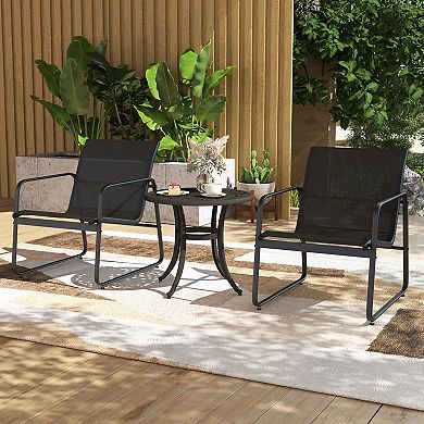 24 Inch Cast Aluminum Patio Side Table with Adjustable Footpads for Outdoor Use