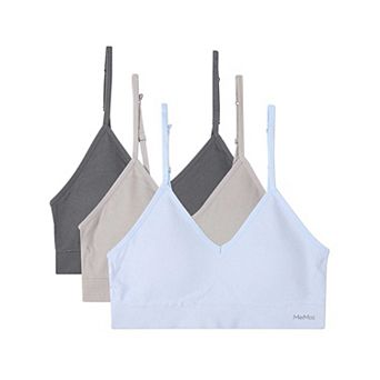 3 Pack Women's Seamless Low-Back V-Neck Tag-Free Padded Pullover Bras