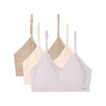 3 Pack Women's Seamless Low-Back V-Neck Tag-Free Padded Pullover Bras