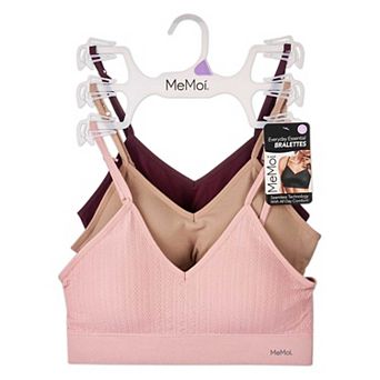 3 Pack Women's Seamless Low-Back V-Neck Tag-Free Padded Pullover Bras