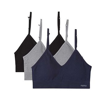 3 Pack Women's Seamless Low-Back V-Neck Tag-Free Padded Pullover Bras