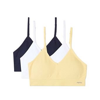3 Pack Women's Seamless Low-Back V-Neck Tag-Free Padded Pullover Bras