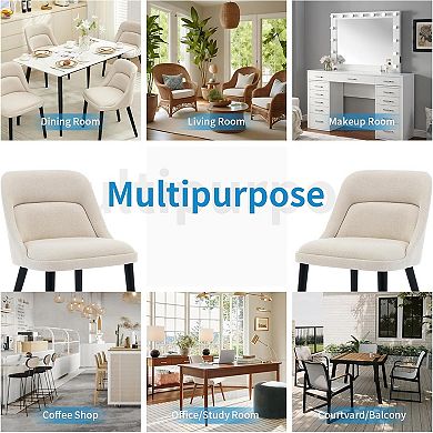 Set of 2 Upholstered Dining Chairs, Modern Mid-Century Accent,Kitchen, Dining Room, Living Room