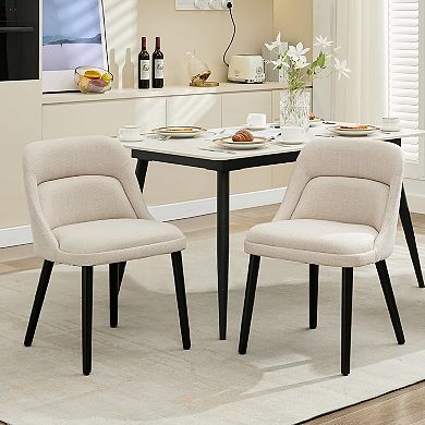 Set of 2 Upholstered Dining Chairs, Modern Mid-Century Accent,Kitchen, Dining Room, Living Room