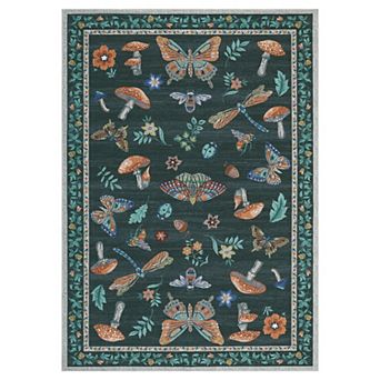 Modern Area Rug Non Slip Foldable Vacuum Clean Ultra Thin Stain Resistant Carpet for Dining Room