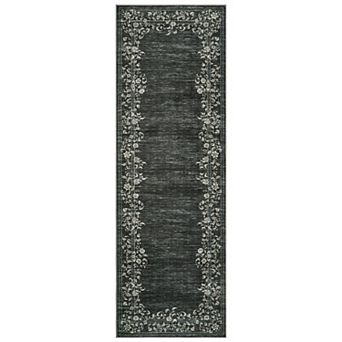 Modern Floral Area Rug Machine Washable Non Shedding Stain Resistant Carpet for Dining Room Bedroom