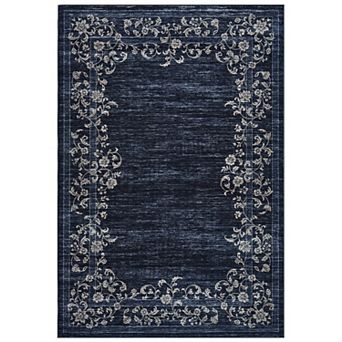 Modern Floral Area Rug Machine Washable Non Shedding Stain Resistant Carpet for Dining Room Bedroom