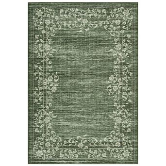 Modern Floral Area Rug Machine Washable Non Shedding Stain Resistant Carpet for Dining Room Bedroom