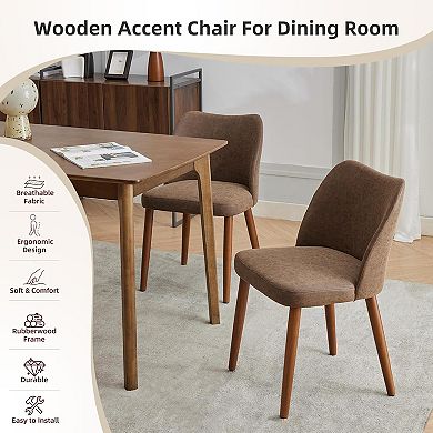 Modern Dining Chairs Set of 2, Upholstered Fabric Dining Chairs,for Dining Room Living Room Kitchen