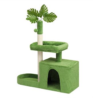 Multi Level Cat Tree with Scratching Post Condo Padded Beds and Toy