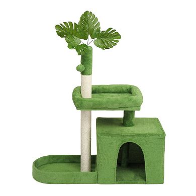 Multi Level Cat Tree with Scratching Post Condo Padded Beds and Toy