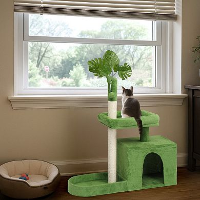 Multi Level Cat Tree with Scratching Post Condo Padded Beds and Toy