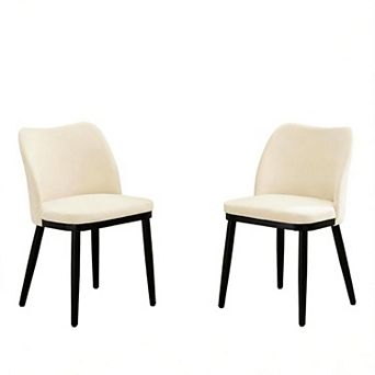 Upholstered Dining Chairs Set of 2, Velvet Fabric Kitchen Chairs for Living Room Bedroom