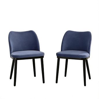 Upholstered Dining Chairs Set of 2, Velvet Fabric Kitchen Chairs for Living Room Bedroom