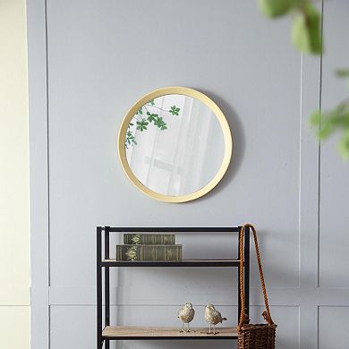 Round Mango Wood Framed Wall Mirror