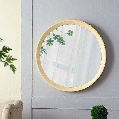 Round Mango Wood Framed Wall Mirror