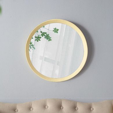 Round Mango Wood Framed Wall Mirror