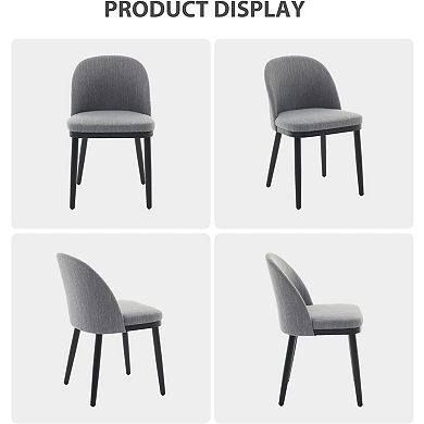 Modern Fabric Upholstered Dining Chairs Set of 2, Comfortable Side Chairs for Dining Room, Kitchen