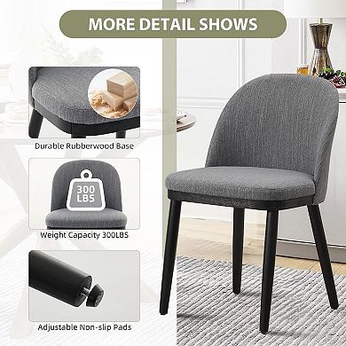 Modern Fabric Upholstered Dining Chairs Set of 2, Comfortable Side Chairs for Dining Room, Kitchen