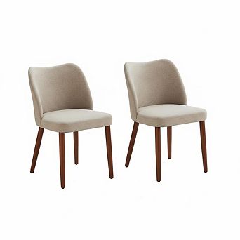 Modern Fabric Upholstered Dining Chairs Set of 2, Comfortable Side Chairs for Dining Room, Kitchen