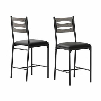Bar Stools Set of 2/4, Counter Height Bar Chairs with Back and Thick Cushion, Barstools for Kitchen