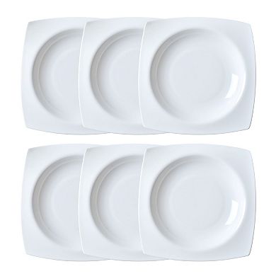 Square Ceramic Salad Plate Set of 6 Microwave Safe