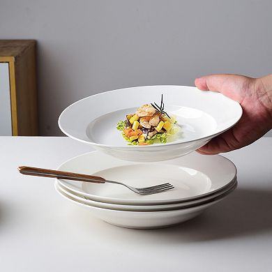 Ceramic Dinner Plates Set of 6 Dishwasher Microwave Oven Safe Scratch Resistant